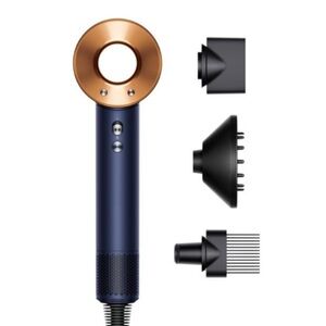Dyson Supersonic Hair Dryer in Navy and Copper with original case and with stand